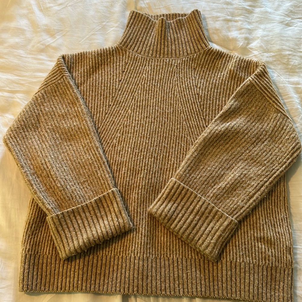 Topshop camel colored turtleneck sweater. Size M